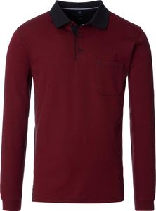 CASAMODA Herren Poloshirt Langarm Regular-Fit Rot 3XL