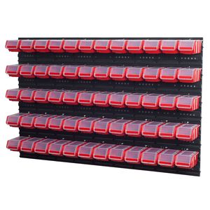 Stapelboxen Wandregal Sichtlagerkästen 6 x Wandregal Lagersystem 60 Boxen rot