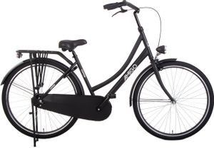 AMIGO Hollandräder Damen Cotton omafiets 28 Zoll 50 cm Damen Rücktrittbremse Mattschwarz