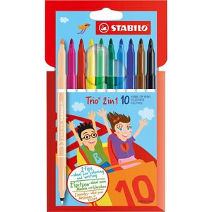 STABILO Fasermaler/Fineliner Trio 2in1 Kinder 10er Etui