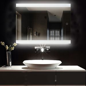 WYCTIN LED Badezimmerspiegel Badspiegel Wandspiegel Lichtspiegel Kaltes Weiß