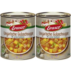 Erasco Ungarische Gulaschsuppe Eintopf mit Rindfleisch 770ml 2er Pack