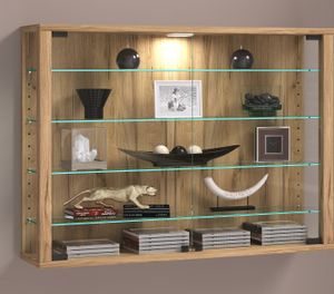 VitrosaL Vitrinenschrank wandhängend 2 Türen Eiche Nachbildung. VitrosaL Vitrinenschrank wandhängend 2 Türen Eiche Nachbildung.