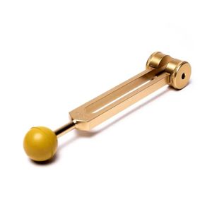 Stimmgabel drittes Chakra goldfarbig -- 9.5cm