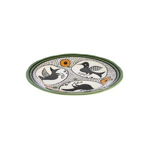 Karaca Paye Selcuklu Serie Vogel Kuchenplatte 21 cm, Mehrfarbig, Einzigartiges Design, Tägliche Und Besondere Servierplatte, Servierplatte, Stilvoll
