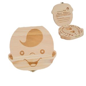 Intirilife Milchzahndose aus Holz für Jungs - 12.5 x 11.4 x 2.8 cm - Kinder Zahnbox Zahndose zur Aufbewahrung von Milchzähnen, zum selbst Beschriften