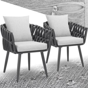 2er Set Stuhl Lugano mit Aluminiumgestellen höhenverstellbare Kunststofffüße, 61 x 60 x 73 cm