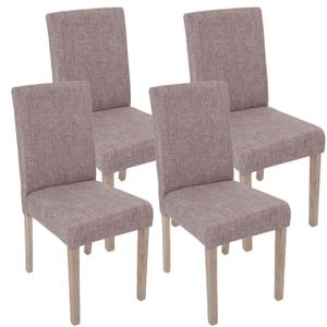 sada 4 jídelních židlí Littau, židle Kuchyňská židle  Textil, šedá, konstrukce nohou - dub