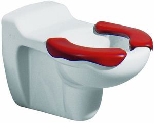 Geberit Wand-Tiefspül-WC BAMBINI mit roten Sitzauflagen weiß