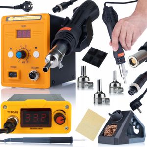 Set Lötstation mit T12-Spitzen Rosfix Orange Akbash T12OAS Electric PRO + Hot-Air Lötstation Rosfix 858D + Set mit 3 Düsen