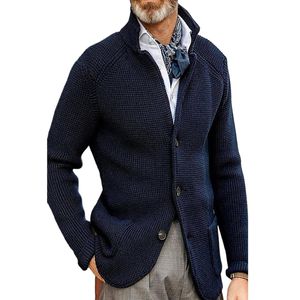 Herren Strickjacken Gestrickt Outwear Casual Mit Taschen Pullover Bequeme Warm Cardigans Navy blau,Größe:S