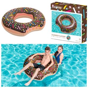 Bestway 36118 - Schwimmring Donut 94 cm - XXL Schwimmreifen Luftmatratze Meer Pool - Braun