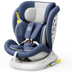 TWT I-SIZE Plus DELUXE Indigo Kindersitz mit 360 Grad drehbarem Isofix-System-BUF BOOF 0, 36 kg