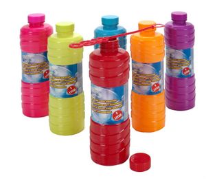 6x Flaschen je 1 Liter, Seifenblasenflüssigkeit mit Seifenblasenstab, Nachfüllflasche mit Schraubverschluss für Seifenblasenmaschinen, Seifenblasenpistolen etc., für bunte und stabile Blasen 6 Flaschen á 1 Liter