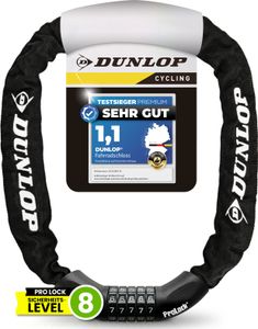 DUNLOP Fahrradschloss Zahlenschloss Fahrrad Schloss - Hohe Sicherheit Level 8 - 100 cm Fahrräder Schloß mit 5er Zahlencode - Kette für Fahrrad E Bike Scooter ebike Zahlen Fahrradschloß Pro Lock