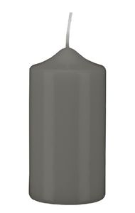 Stumpen Kerzen Grau Grey 6 x Ø 4 cm, 12 Stück getauchte Stumpenkerzen mit Spitzkopf in RAL Qualität