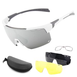 Fahrradbrille mit 3 Wechselglaesern UV400 Sportbrille MTB Rennradbrille fuer Herren Damen Laufen Fahren Angeln Baseball Golf
