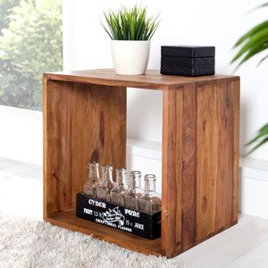 riess-ambiente Beistelltisch MAKASSAR 45cm Sheesham stone finish Regal Massivholz Couchtisch Tisch