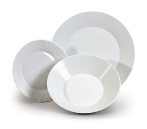 Thun 1794 Lea, sada talířů, český porcelán, bílá, Thun, 18 d.