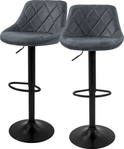 ML-Design 2er Set Barhocker Tresenhocker  360° drehbar, Gepolsterter Barstuhl mit Rückenlehne und Fußstütze, 62-82 cm