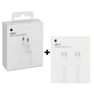 Apple 20W USB-C Power Adapter (Netzteil) + Apple 2m USB-C to C Cable Ladekabel