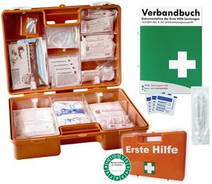 Erste-Hilfe-Koffer Maxi "PRO" nach aktueller DIN/EN 13157 (Betriebe) & DIN/EN 13164 (KFZ) INKL. Verbandbuch & Hygiene-Ausstattung