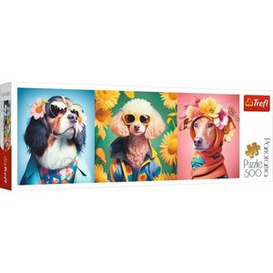 Trefl 29517 Hunde Fashion Week 500 Teile Panorama Puzzle