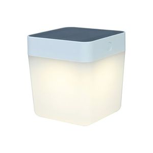 Lutec LED solárna stolová lampa Table Cube White IP44 1W 100lm teplá biela 3000K 3-stupňová stmievateľná