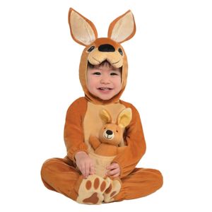 Känguru Kostüm Willow mit Stofftier für Babys und Kleinkinder, Größe:80