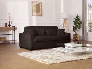 Schlafsofa mit Matratze 4-Sitzer - Liegefläche 160 cm - Matratze 18 cm - Cord - Braun - MONDOVI