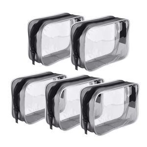 Kulturbeutel, Transparent 5 Stück Durchsichtige Flugzeug Beutel PVC Kosmetiktasche wasserdicht Make-up Tasche Kulturbeutel, Transparent 5 Stück Durchsichtige Flugzeug Beutel PVC Kosmetiktasche wasserdicht Make-up Tasche