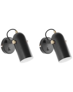 BELIANI Wandlampe 2er Set 1-flammig Schwarz 156 cm aus Metall Glockenförmig Elegant Modern Retro Stil