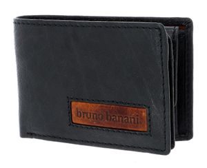 bruno banani Leder Geldbörse Den Haag Wallet Quer With Flap Black / Cognac schwarz