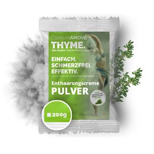 Capillum AMOVE Thyme 200g Enthaarungscreme Pulver ohne synth. Zusätze für empfindliche Haut