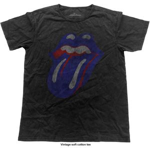Die Rolling Stones - blau & einsam Vintage Zunge Uni Medium T-Shirt - schwarz