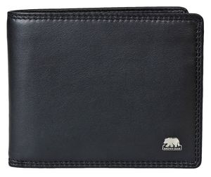 Brown Bear querformatige Herren-Geldbörse mit RFID-Schutz Classic-Edition 8005, Schwarz Nappa