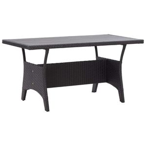 vidaXL Záhradný stôl čierny 120x70x66 cm Poly ratan
