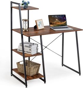 COSTWAY Computertisch mit 4 Regaln, Schreibtisch 98x50x118cm, Bürotisch PC Tisch Arbeitstisch fürs Büro, Arbeits- & Wohnzimmer, Braun COSTWAY Computertisch mit 4 Regaln, Schreibtisch 98x50x118cm, Bürotisch PC Tisch Arbeitstisch fürs Büro, Arbeits- & Wohnzimmer, Braun
