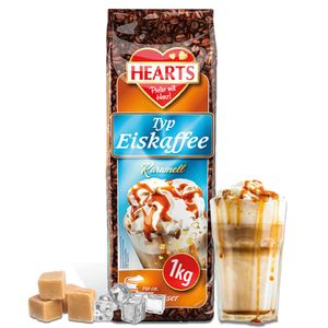 HEARTS Eiskaffee Karamell 1kg Instantgetränk Pulver für Sommer