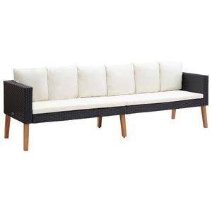 Gartensofa Poly Rattan Schwarz Sofa Lounge Couch Gartenmöbel 1/2/3er