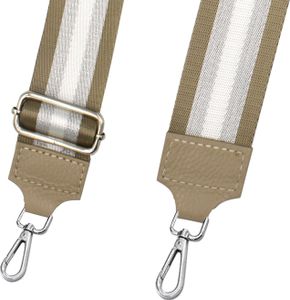 Glamexx24 Schulterriemen Schultergurt für Taschen Taschengurt Taschengurt Breit Umhängegurt Herren und Damen Mädchen DIY Zubehör für Tasche 5CM-Farbe: Hellbraun-Silber