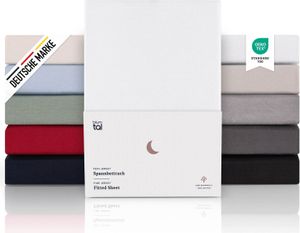 Blumtal Premium Spannbettlaken 180x200cm Jersey Boxspringbetten - Baumwolle -  Weiß