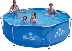 Happy People Stahlrahmenpool Set rund 300 x 76 cm mit Filter und Pumpe  77508
