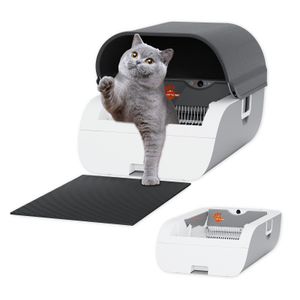 AstroPet selbstreinigende Katzentoilette mit Einklemmschutz und Geruchs-Neutralisierung, Tastensteuerung, viel Platz, kompatibel auch für schwere Katzen
