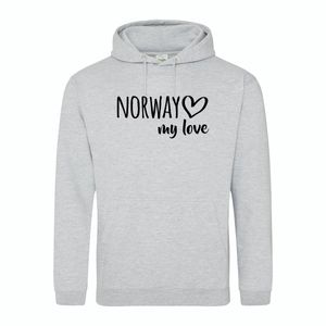 Huuraa Uni Hoodie Norway my love Pullover Vegan Größe XXL für alle Fans von Norwegen Geschenk Idee für Freunde und Familie