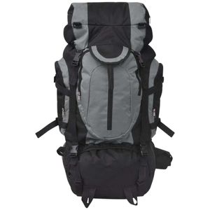 vidaXL Wanderrucksack XXL 75 L Schwarz und Grau