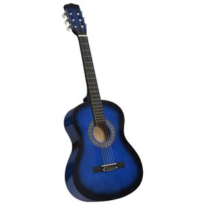 vidaXL Klasická gitara pre začiatočníkov a deti Blue 3/4 36"