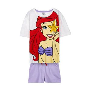 2tlg. Outfit T-Shirt & Shorts Disney Arielle die Meerjungfrau Weiß-Lila 110 cm