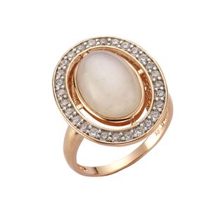 Zeeme Gemstones Ring 925/- Sterling Silber rot 056 (17,8) Mondstein weiß 360271732-1