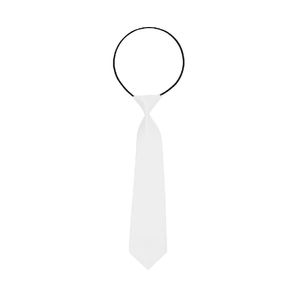 Oblique Unique Kinder Krawatte Schlips gebunden dehnbar - weiß